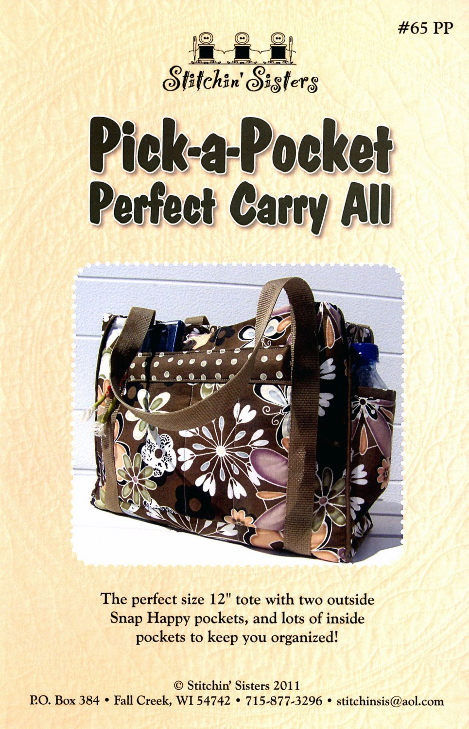 Pick-a-Pocket Perfect Carry All bag sewing pattern from Stitchin ...
