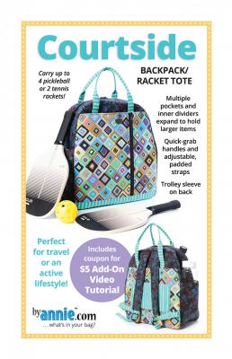 Courtside backpack (or racket tote) sewing pattern by Annie Unrein