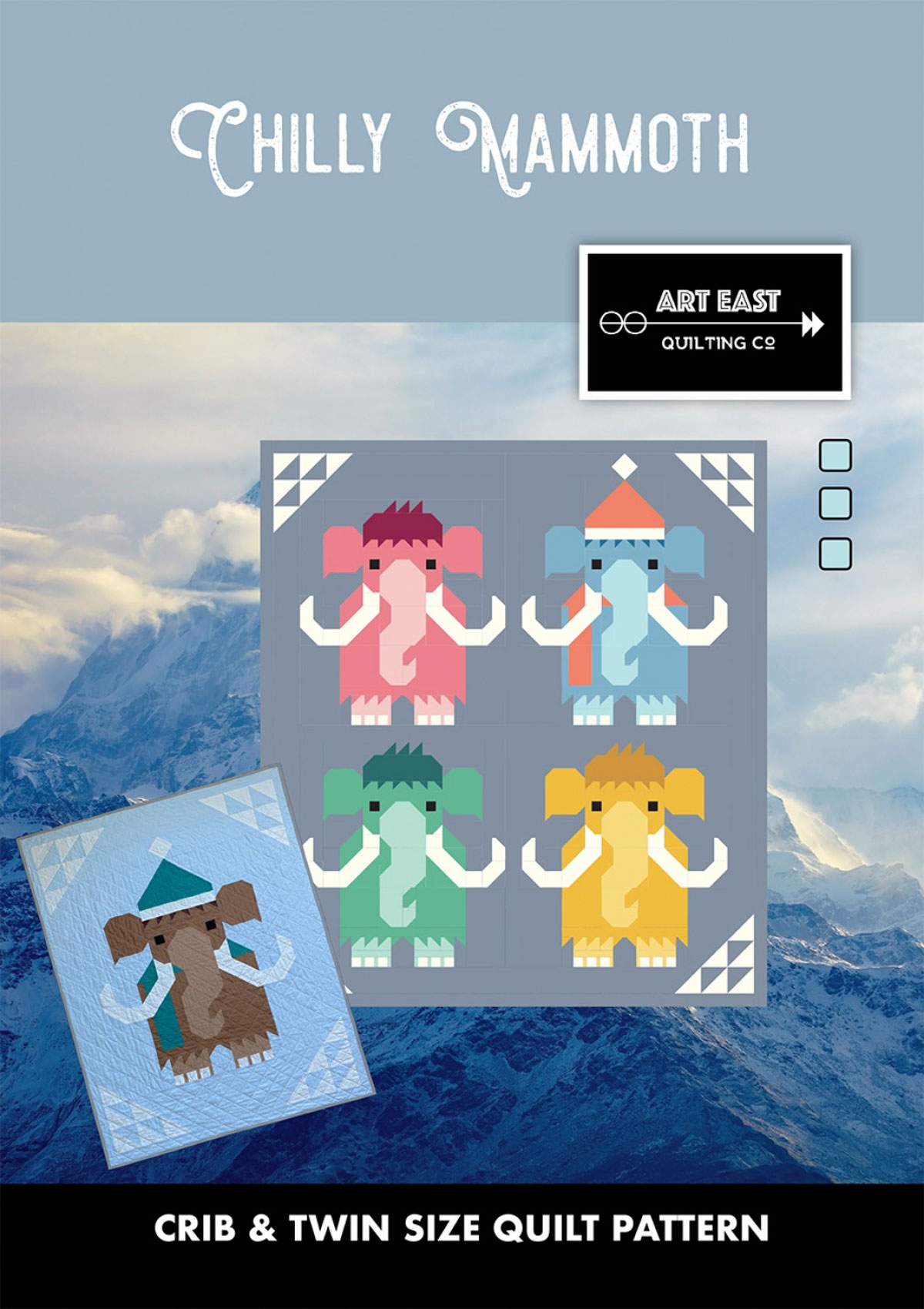 Chilly-Mammoth-quilt-sewing-pattern-Art-East-Quilting-Co-front