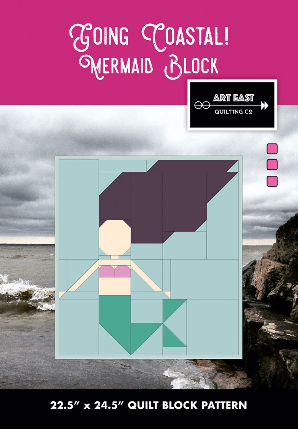 Mermaid-Block-Going-Coastal-quilt-sewing-pattern-Art-East-Quilting-Co-front