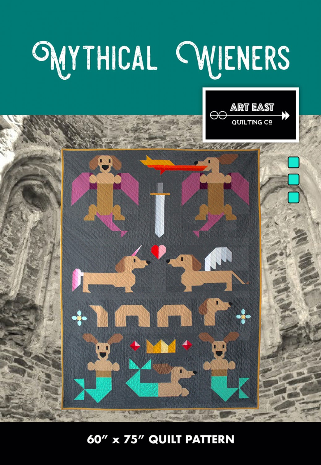 Mythical-Wieners-quilt-sewing-pattern-Art-East-Quilting-Co-front