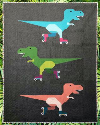 T-Rex-on-Roller-Skates-quilt-sewing-pattern-Art-East-Quilting-Co-1