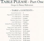 Table Please sewing pattern book by Nancy Halvorsen Art to Heart 1