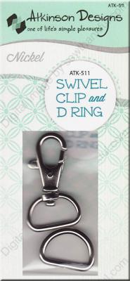 3/4 Inch D Ring and Swivel Clip - Nickel from Atkinson Designs