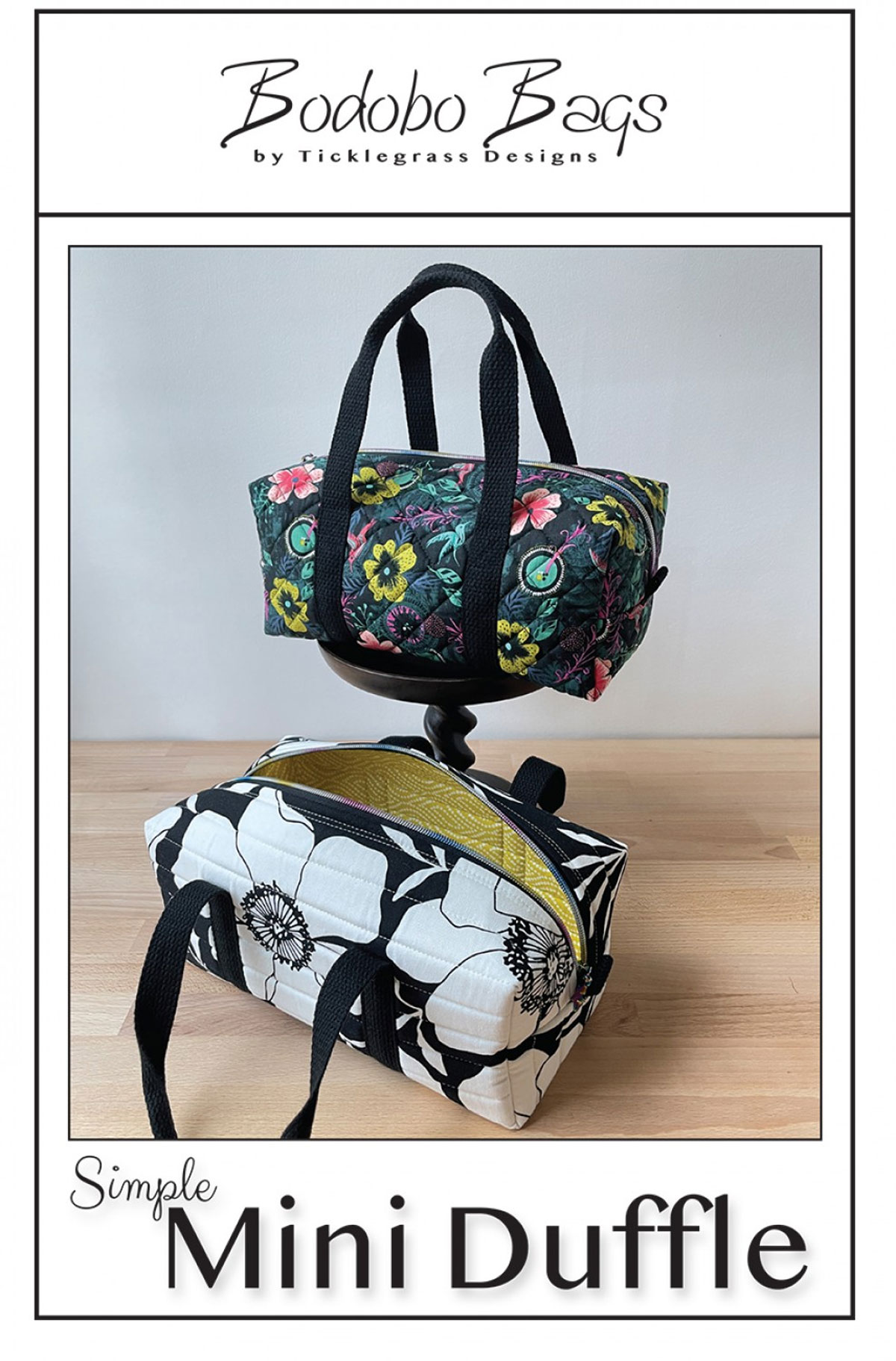 Simple-Mini-Duffle-sewing-pattern-Bodobo-Bags-Ticklegrass-Designs-front