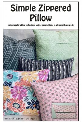 Simple Zippered Pillows sewing pattern from Bodobo Bags Ticklegrass Designs