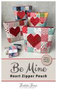 INVENTORY REDUCTION - Be Mine Heart Zipper Pouch sewing pattern from Bodobo Bags Ticklegrass Designs