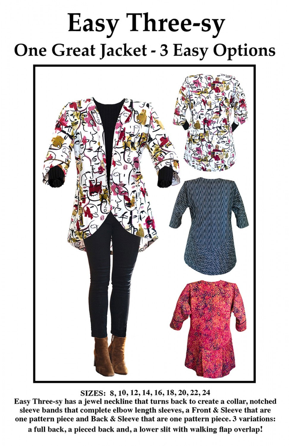 iThinksew - Patterns and More - IvL - Dotty jacket, women short jacket  sewing pattern, short coat pattern, cropped jacket, 3/4 sleeve jacket,  french couture jacket, office jacket, coco jacket