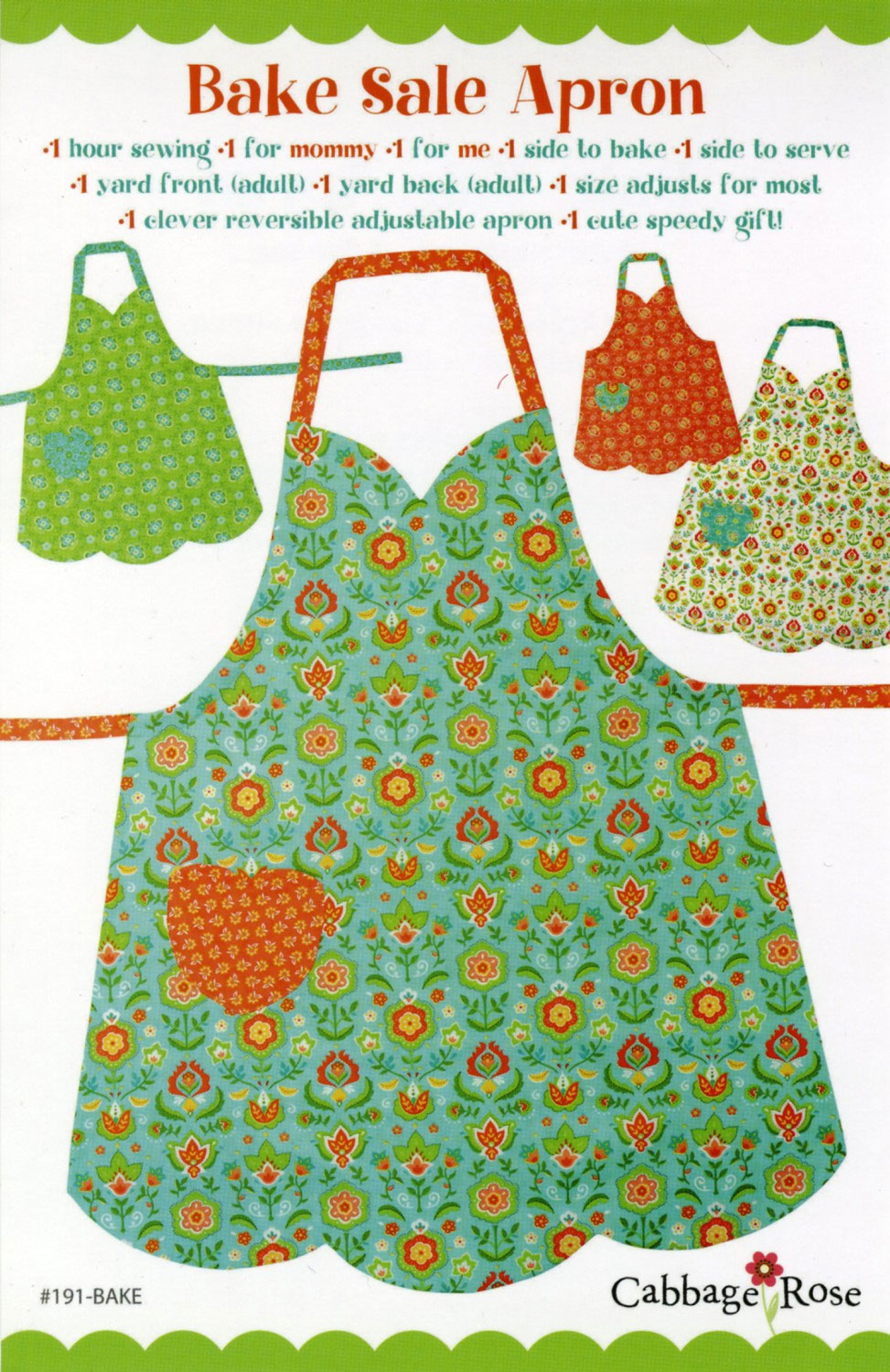 Cabbage Rose Bake Sale Apron Ptrn