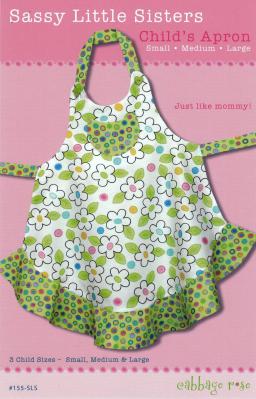 Sassy Little Sisters Child's Apron sewing pattern from Cabbage Rose