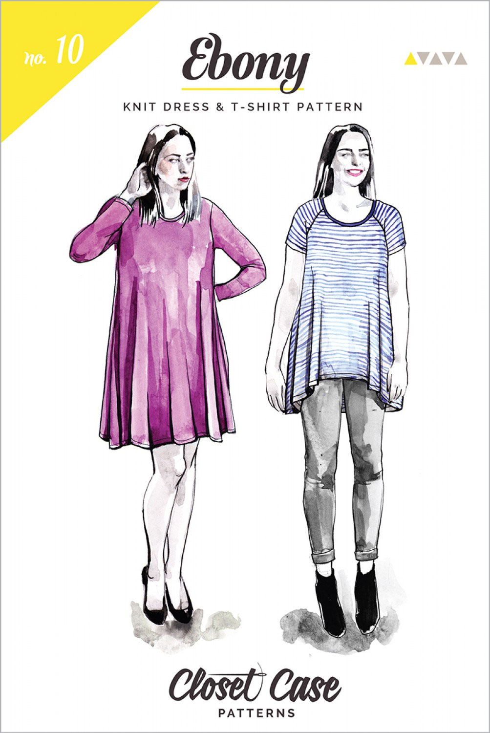 Ebony-Knit-Dress-and-TShirt-sewing-pattern-from-Closet-Case-front