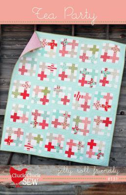 CLOSEOUT - Tea Party quilt sewing pattern from Cluck Cluck Sew