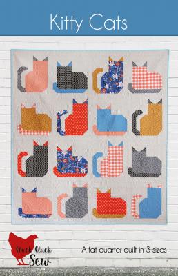 Print - Kitty Cats quilt sewing pattern from Cluck Cluck Sew
