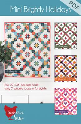 Mini Brightly Holidays quilt sewing pattern from Cluck Cluck Sew