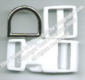 Large Dog Collar Hardware -- WHITE