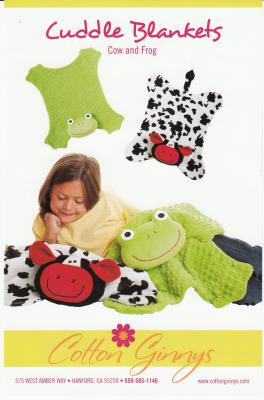 INVENTORY REDUCTION - Cow & Frog Cuddle Blankets sewing pattern from Cotton Ginnys