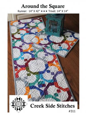 Around the Square table runner sewing pattern from Creek Side Stitches