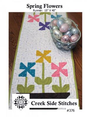 Spring Flowers table runner sewing pattern from Creek Side Stitches