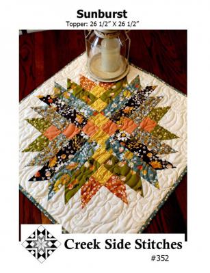 Sunburst table topper sewing pattern from Creek Side Stitches