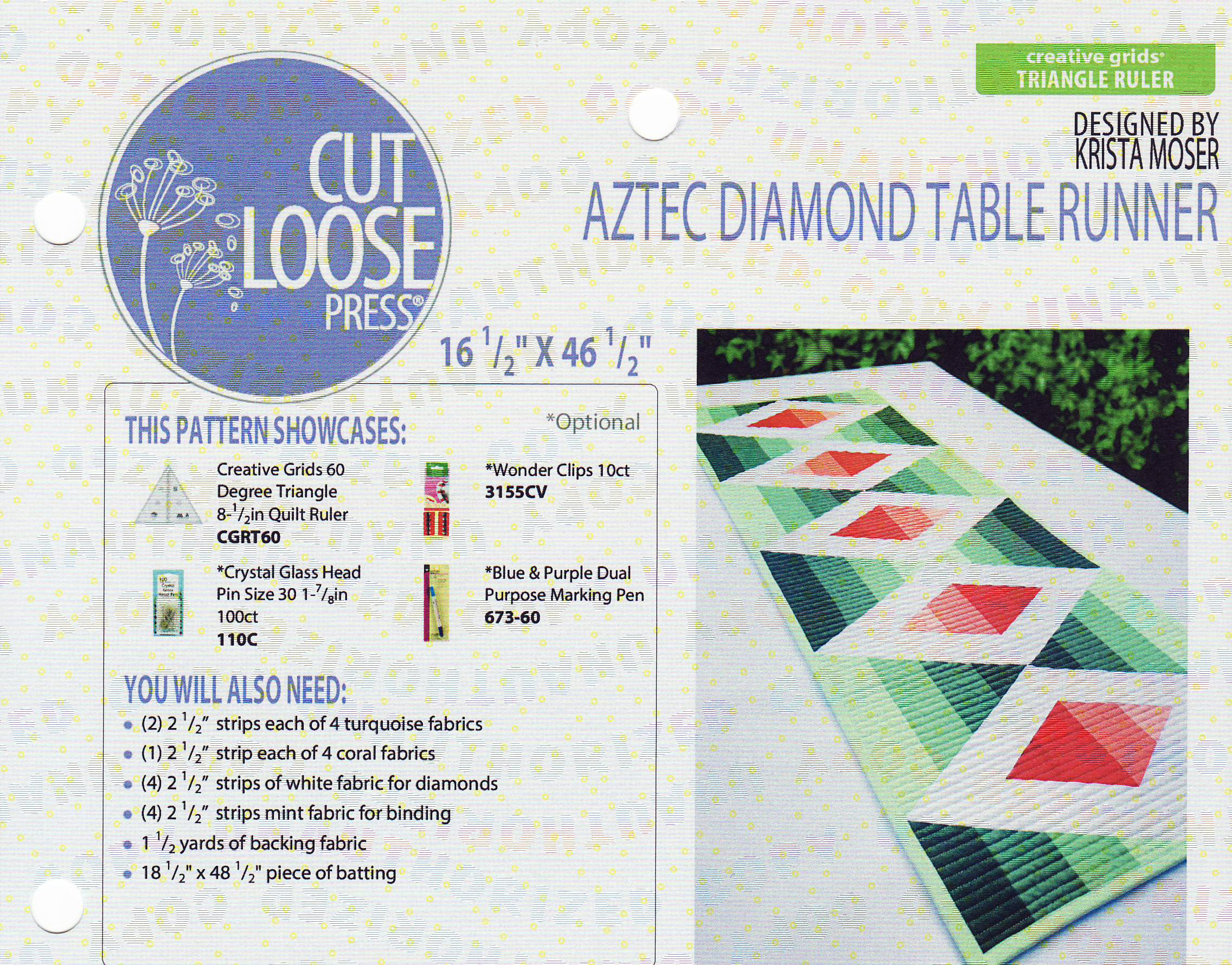 Aztec-Diamond-Table-runner-sewing-pattern-front