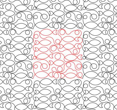 Fish and Loops 2 DIGITAL Longarm Quilting Pantograph Design by Deb Geissler