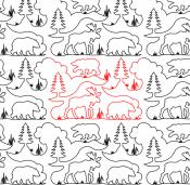 Bear, Moose, and Pines 2 DIGITAL Longarm Quilting Pantograph Design by Deb Geissler 1