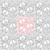 Peace Sign DIGITAL Longarm Quilting Pantograph Design by Deb Geissler