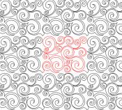 Whirling Swirls 2 DIGITAL Longarm Quilting Pantograph Design by Deb Geissler