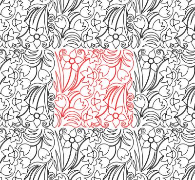 Daffodils and Tulips 1 DIGITAL Longarm Quilting Pantograph Design by Deb Geissler