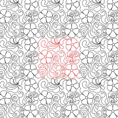 Flower Swirls 11 DIGITAL Longarm Quilting Pantograph Design by Deb Geissler