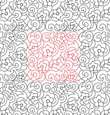 Flower Swirls 3 DIGITAL Longarm Quilting Pantograph Design by Deb Geissler