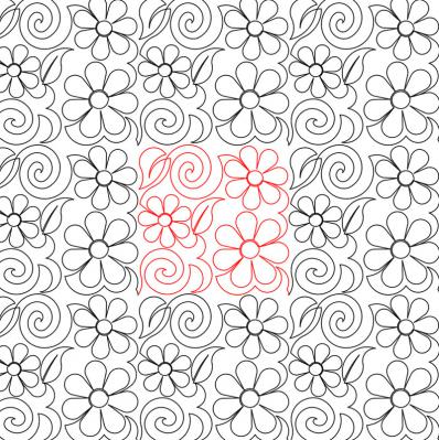 Flower Swirls 7 DIGITAL Longarm Quilting Pantograph Design by Deb Geissler