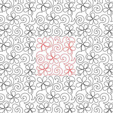 Flower Swirls 8 DIGITAL Longarm Quilting Pantograph Design by Deb Geissler