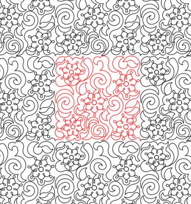 Flower Swirls 9 DIGITAL Longarm Quilting Pantograph Design by Deb Geissler