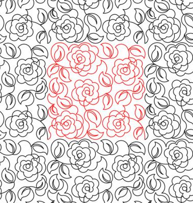 Maggies Roses 1 DIGITAL Longarm Quilting Pantograph Design by Deb Geissler
