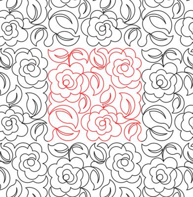 Maggies Roses 2 DIGITAL Longarm Quilting Pantograph Design by Deb Geissler