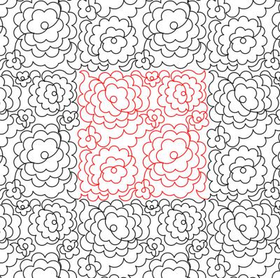 SW Roses DIGITAL Longarm Quilting Pantograph Design by Deb Geissler
