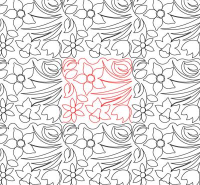 Spring Flowers 2 DIGITAL Longarm Quilting Pantograph Design by Deb Geissler