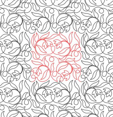Tulip Garden 2 DIGITAL Longarm Quilting Pantograph Design by Deb Geissler