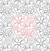 Butterfly Flower Swirls 1 DIGITAL Longarm Quilting Pantograph Design by Deb Geissler