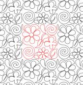 Butterfly Flower Swirls 2 DIGITAL Longarm Quilting Pantograph Design by Deb Geissler