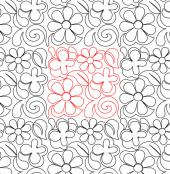 Butterfly Flower Swirls 3 DIGITAL Longarm Quilting Pantograph Design by Deb Geissler