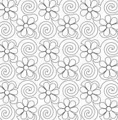 Flower Swirls 6 DIGITAL Longarm Quilting Pantograph Design by Deb Geissler