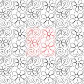 Flower Swirls 7 DIGITAL Longarm Quilting Pantograph Design by Deb Geissler