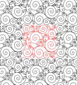 Rosebud Swirls DIGITAL Longarm Quilting Pantograph Design by Deb Geissler