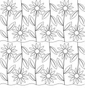 Sunflower Garden 2 DIGITAL Longarm Quilting Pantograph Design by Deb Geissler