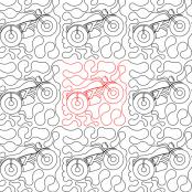 Motorcycle DIGITAL Longarm Quilting Pantograph Design by Deb Geissler