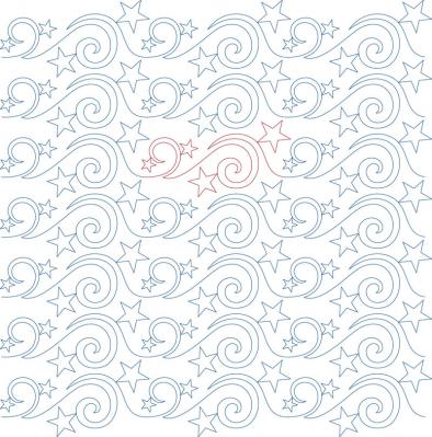 Wish Upon A Star DIGITAL Longarm Quilting Pantograph Design by Melissa Kelley