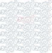 Wish Upon A Star DIGITAL Longarm Quilting Pantograph Design by Melissa Kelley