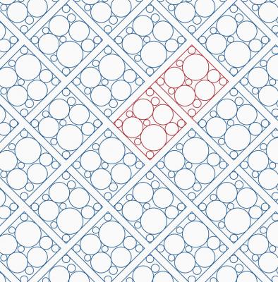 Squared Bubbles DIGITAL Longarm Quilting Pantograph Design by Melissa Kelley